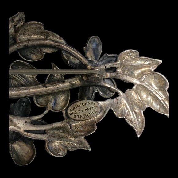 Danecraft Sterling Silver Floral Brooch Pin - Picture 4 of 15